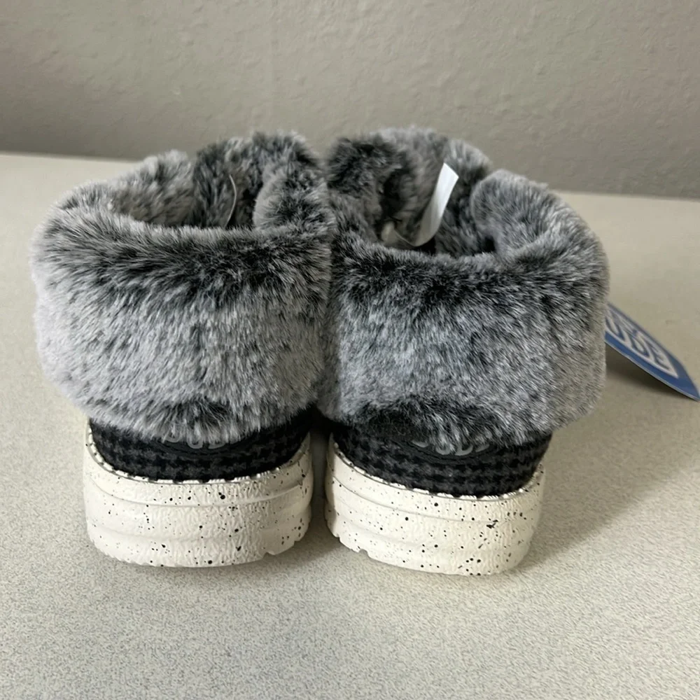 Hey Dude Charcoal Shoes with Faux Fur Lining